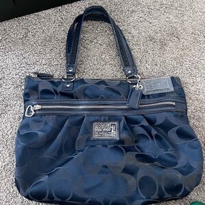 Coach Navy Blue Tote Bag